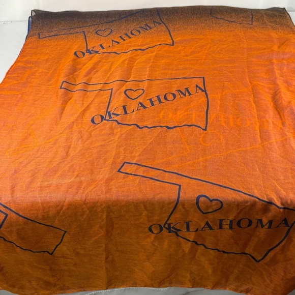 OKLAHOMA orange and blue Scarf - Picture 8 of 13